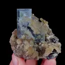 Natural Blue Transparent Cubic Fluorite with ,Mica and Arsenopyrite, Mineral Specimen:Yaogangxian,Hunan (50*55*45MM) - image 1