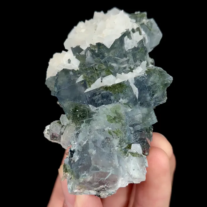 Natural Blue Transparent Fluorite and Calcite, Mineral Specimen:Yaogangxian,Hunan (45*75*35MM) - image 5