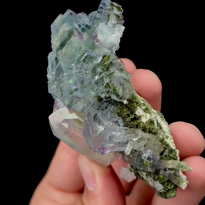 Natural Blue Transparent Fluorite and Quartz Mineral Specimen,High Quality Specimen,YAO GANG XIAN,HUNAN,CHINA(75*40*30mm) - image 2