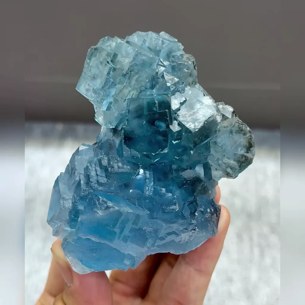 Natural Blue Transparent Fluorite comes from Yaogangxian,Hunan 60*80*35MM - image 4