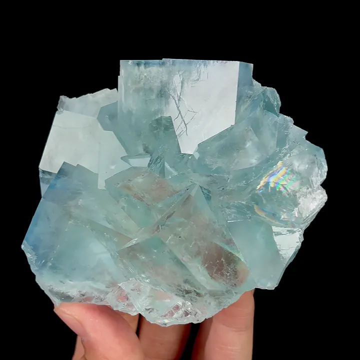 Natural Blue Transparent Fluorite Cube, Mineral Specimen:Zhejiang,China (100*90*45MM) image