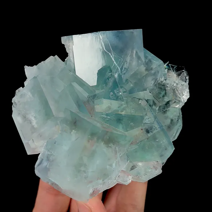 Natural Blue Transparent Fluorite Cube, Mineral Specimen:Zhejiang,China (100*90*45MM) - image 3