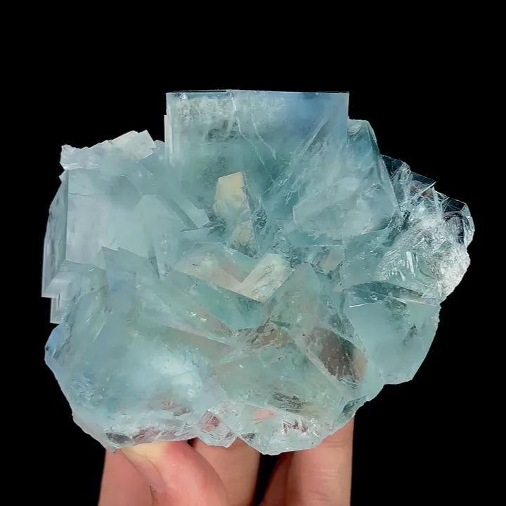 Natural Blue Transparent Fluorite Cube, Mineral Specimen:Zhejiang,China (100*90*45MM) - image 4