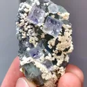 Natural Blue Vitreous Fluorite Green Phantom Fluorite and Dolomite Coexist comes from Zhejiang 50*25*15MM - image 3