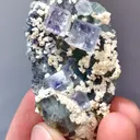 Natural Blue Vitreous Fluorite Green Phantom Fluorite and Dolomite Coexist comes from Zhejiang 50*25*15MM - image 1