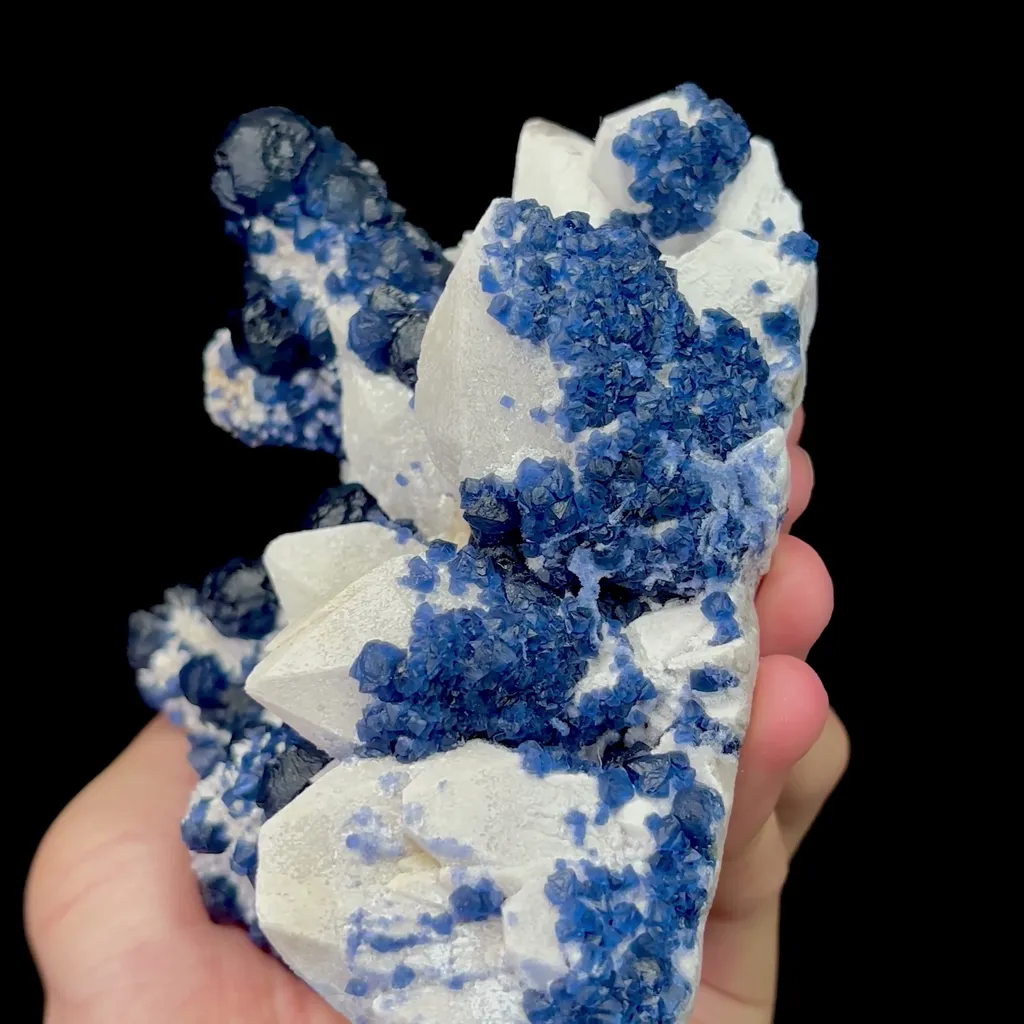 Natural Blueberry Fluorite and Candle Crystal Mineral Specimen,High Quality Specimen,HUANGGANG LIANG,INNER MONGOLIA,CHINA(137*115*73mm) - image 2