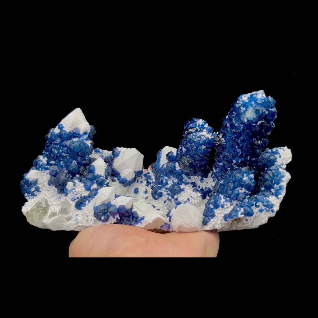 Natural Blueberry Fluorite and Candle Crystal Mineral Specimen,High Quality Specimen,INNER MONGOLIA,CHINA(200*20*100mm) image