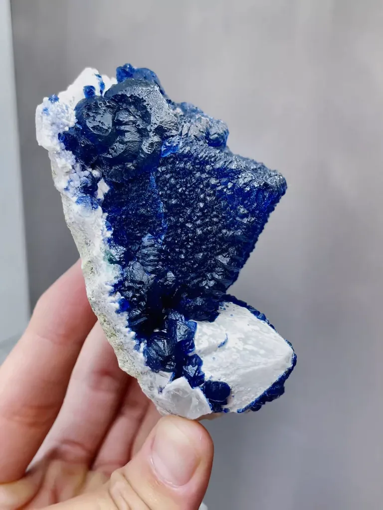 Natural Blueberry Fluorite and Quartz Coexist comes from Huanggangliang,Neimenggu75*45*90MM - image 3
