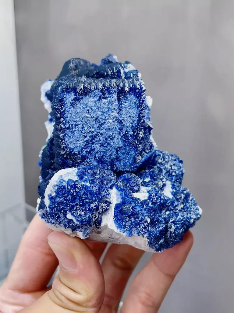 Natural Blueberry Fluorite and Quartz Coexist comes from Huanggangliang,Neimenggu75*45*90MM - image 5