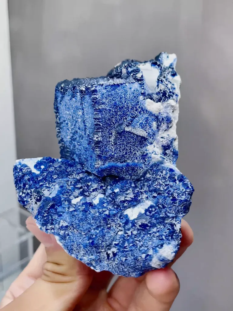 Natural Blueberry Fluorite and Quartz Coexist comes from Huanggangliang,Neimenggu75*45*90MM - image 2