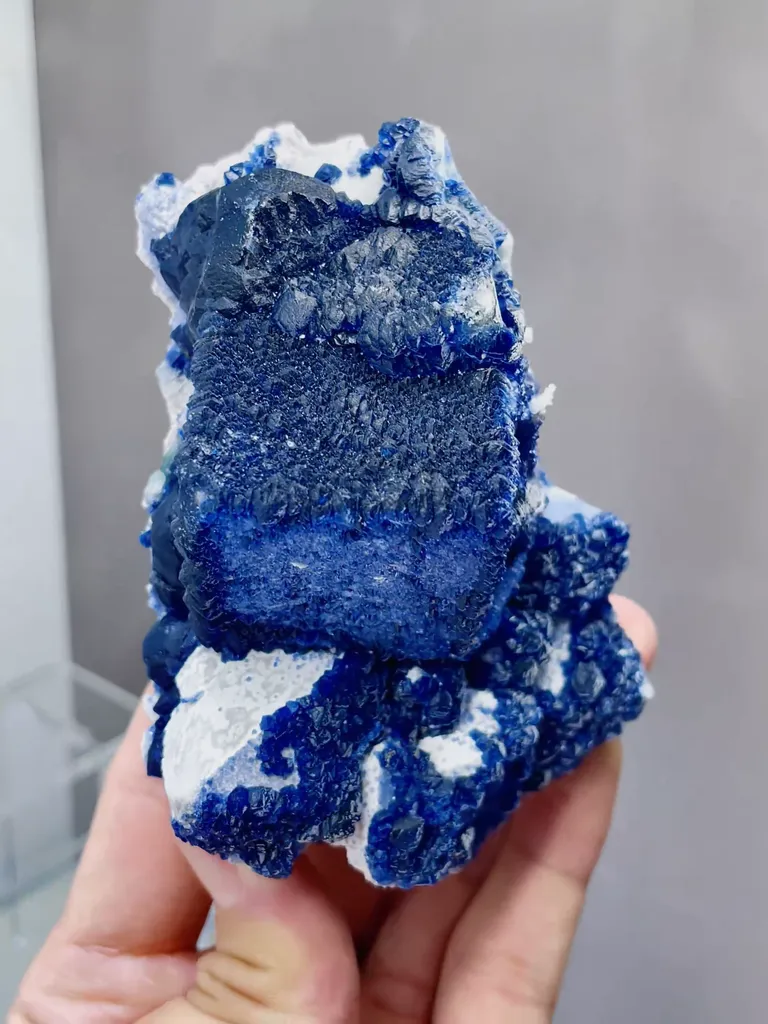 Natural Blueberry Fluorite and Quartz Coexist comes from Huanggangliang,Neimenggu75*45*90MM - image 4