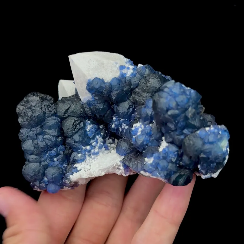 Natural Blueberry Fluorite and Quartz Mineral Specimen,High Quality Specimen,INNER MONGOLIA,CHINA(100*75*60mm) image