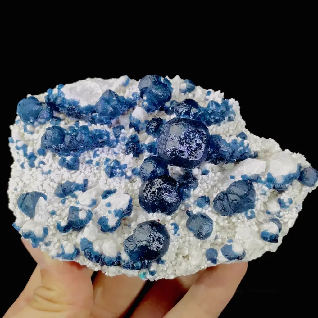 Natural Blueberry Fluorite and Quartz Symbiosis comes from Inner Mongolia,China 115*75*40MM image