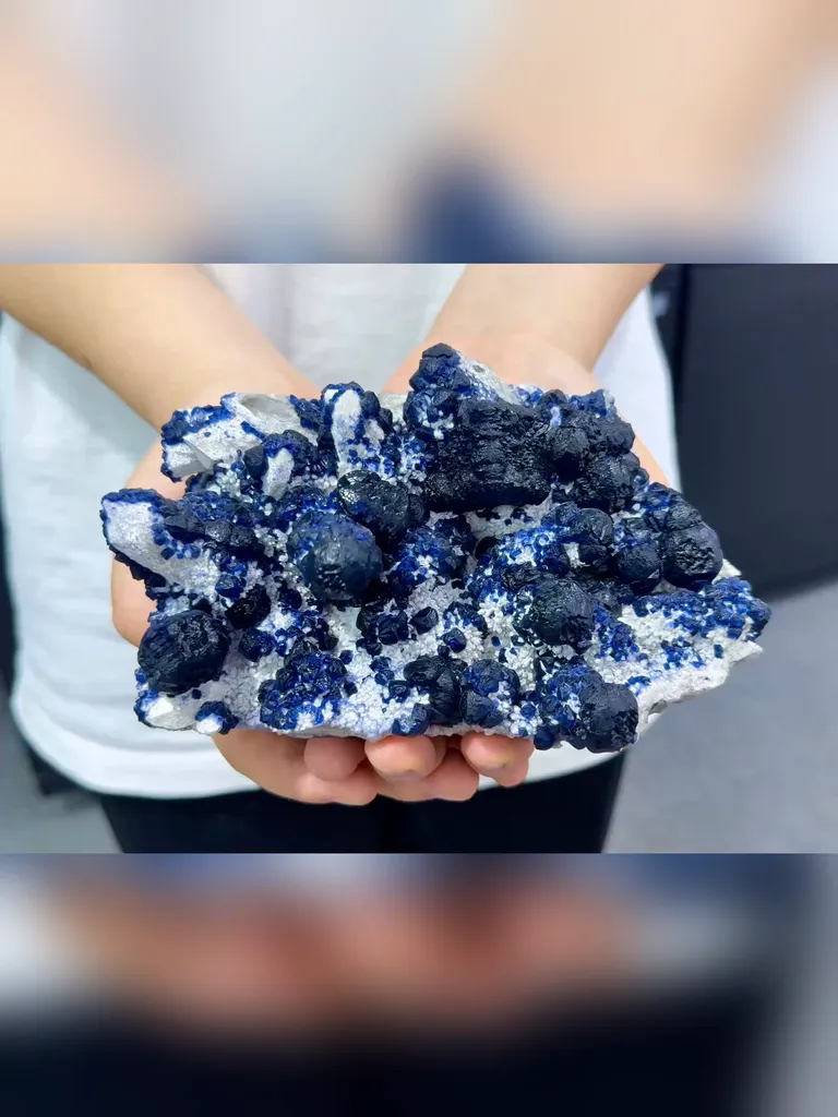 Natural Blueberry Fluorite comes from Huanggangliang,Inner Mongolia 160*100*70MM image