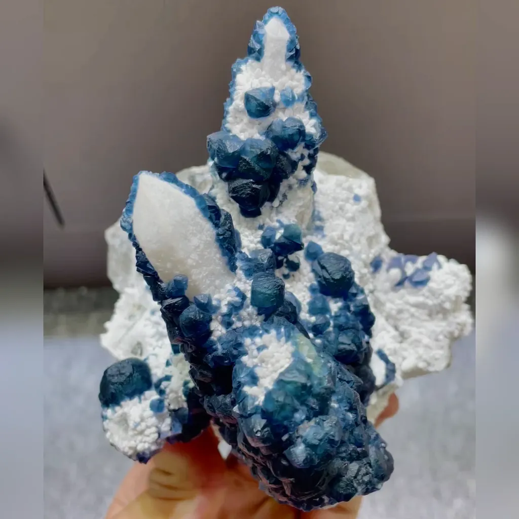 Natural Blueberry Fluorite comes from Inner Mongolia,China 110*85*100MM image