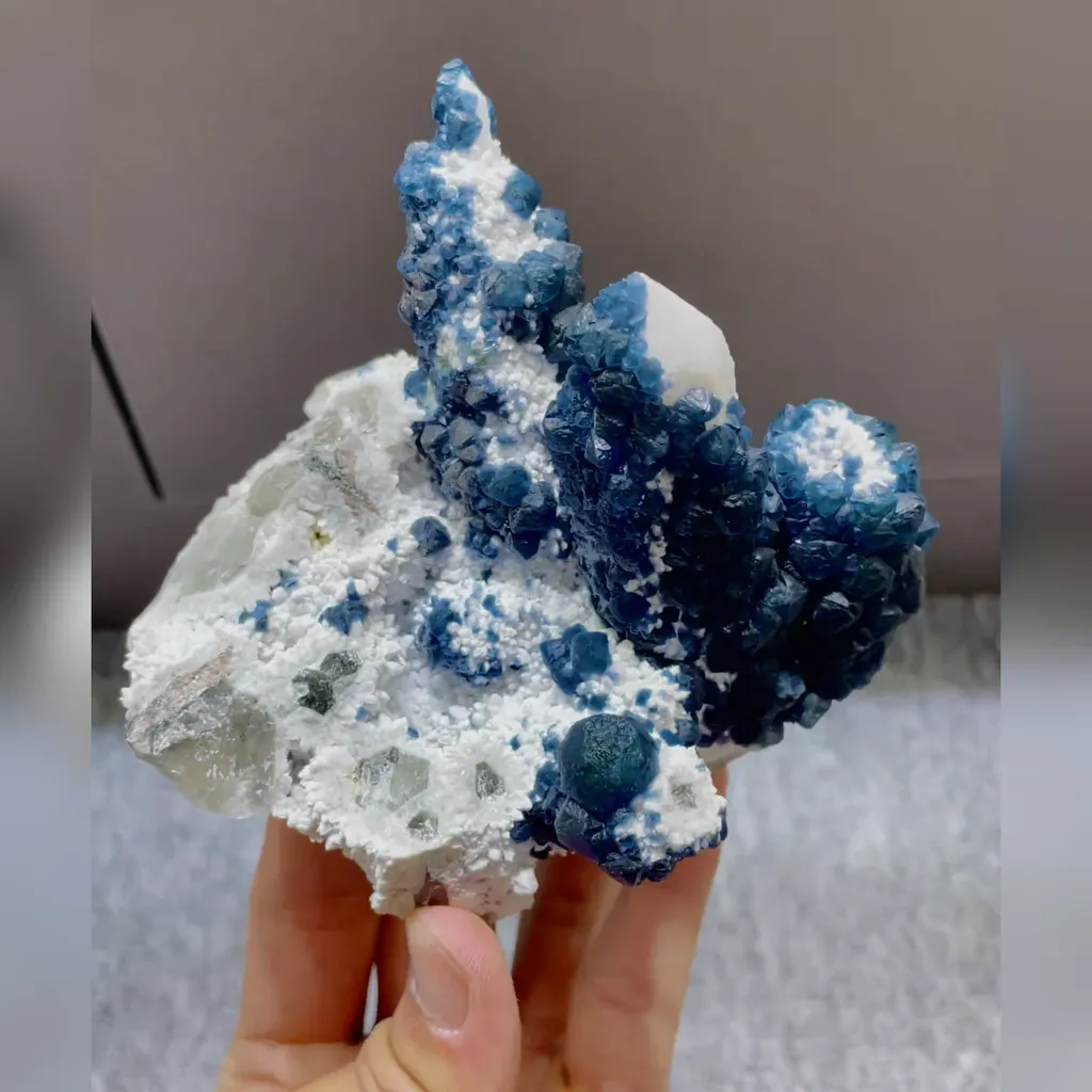 Natural Blueberry Fluorite comes from Inner Mongolia,China 110*85*100MM - image 2