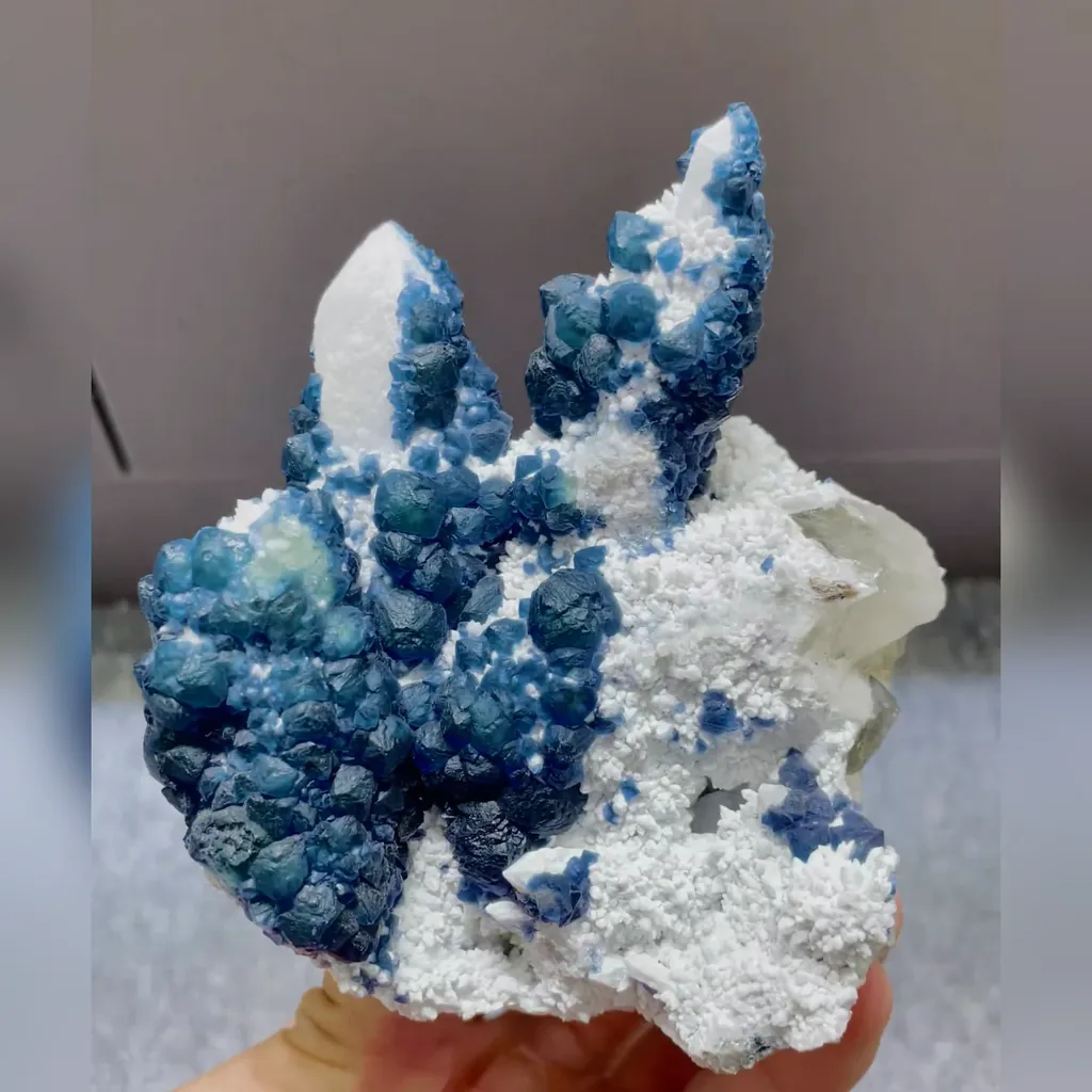 Natural Blueberry Fluorite comes from Inner Mongolia,China 110*85*100MM - image 3