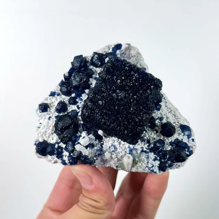 Natural Blueberry Fluorite, Mineral Specimen: Inner Mongolia,China (100*75*45MM) image