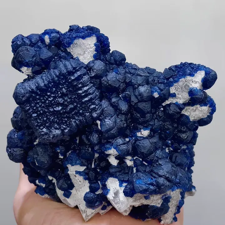 Natural Blueberry Fluorite, Mineral Specimen: Inner Mongolia,China (100*95*60MM) image