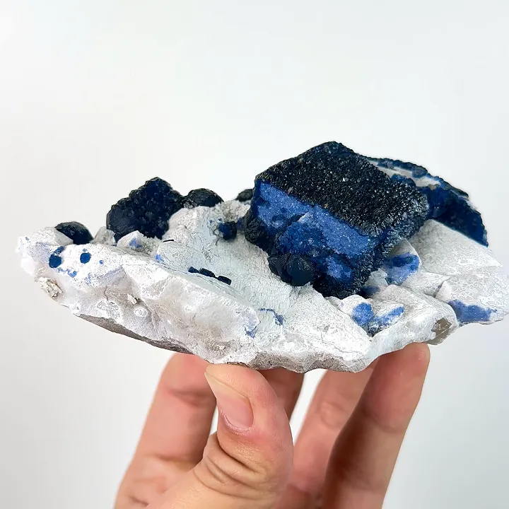 Natural Blueberry Fluorite, Mineral Specimen: Inner Mongolia,China (120*85*40MM) image