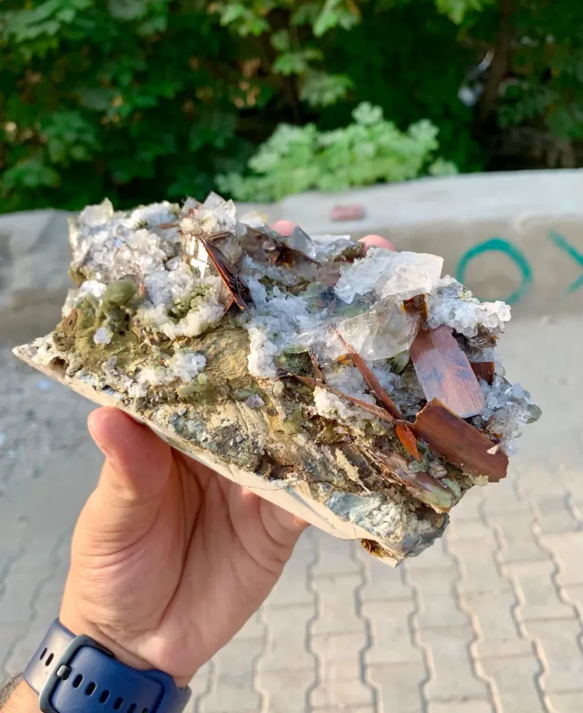 Natural Brookite Cluster with Chlorite Quartz on Matrix from Pakistan - image 8