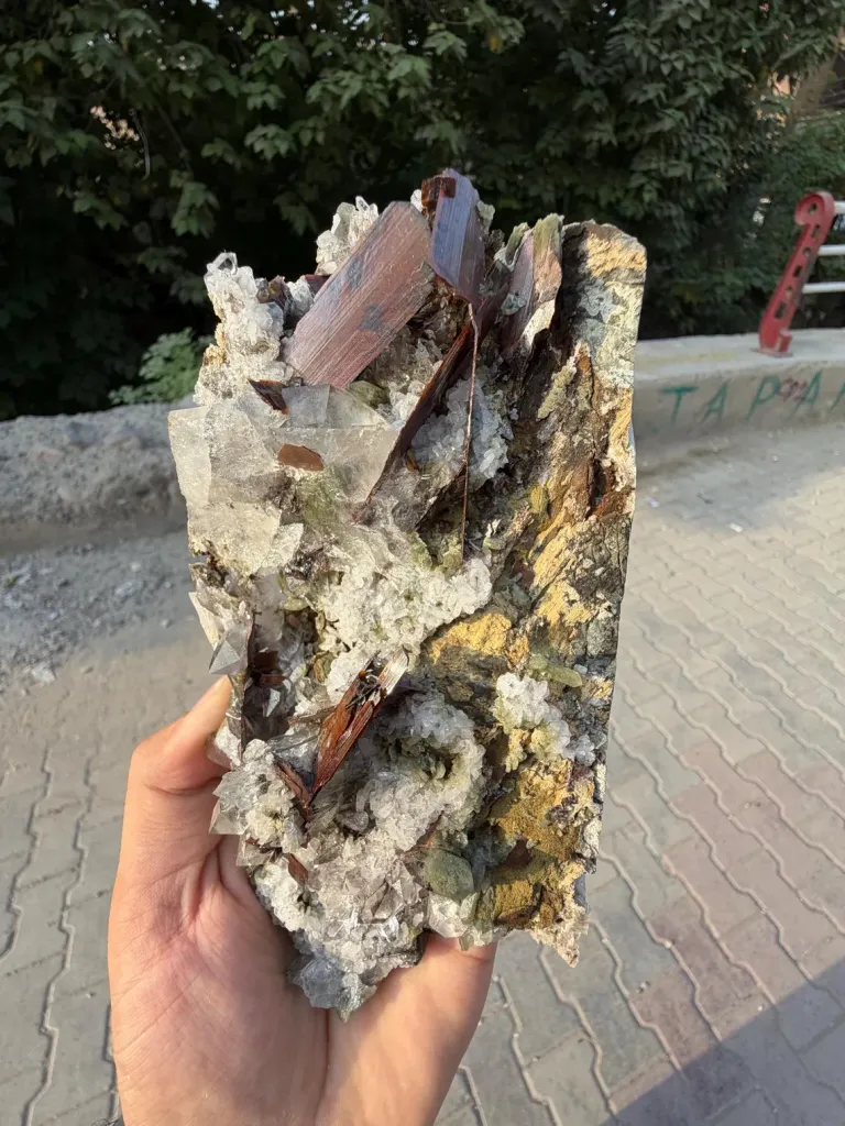 Natural Brookite Cluster with Chlorite Quartz on Matrix from Pakistan - image 7