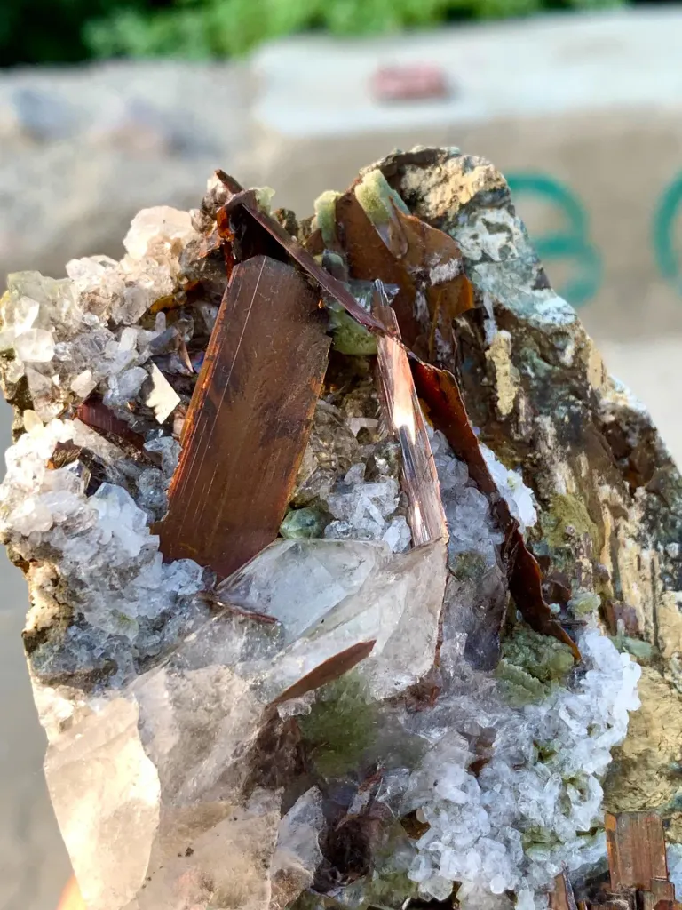 Natural Brookite Cluster with Chlorite Quartz on Matrix from Pakistan - image 6