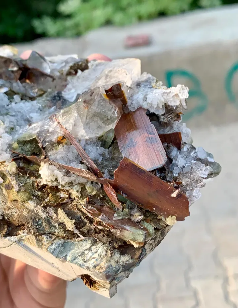 Natural Brookite Cluster with Chlorite Quartz on Matrix from Pakistan - image 9