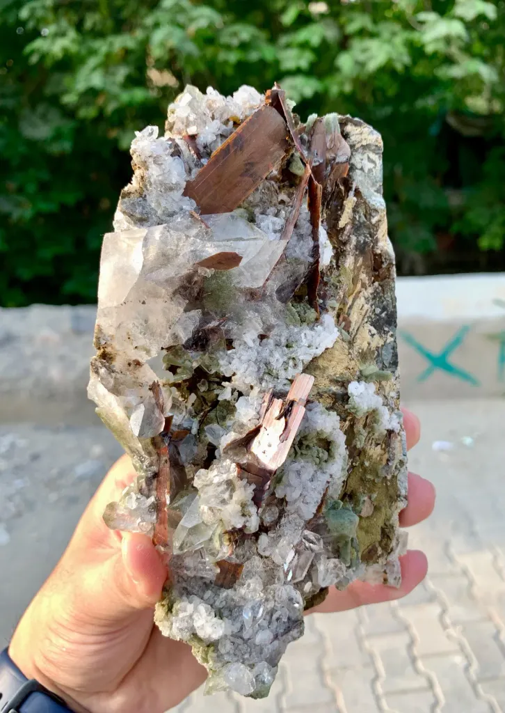 Natural Brookite Cluster with Chlorite Quartz on Matrix from Pakistan - image 4