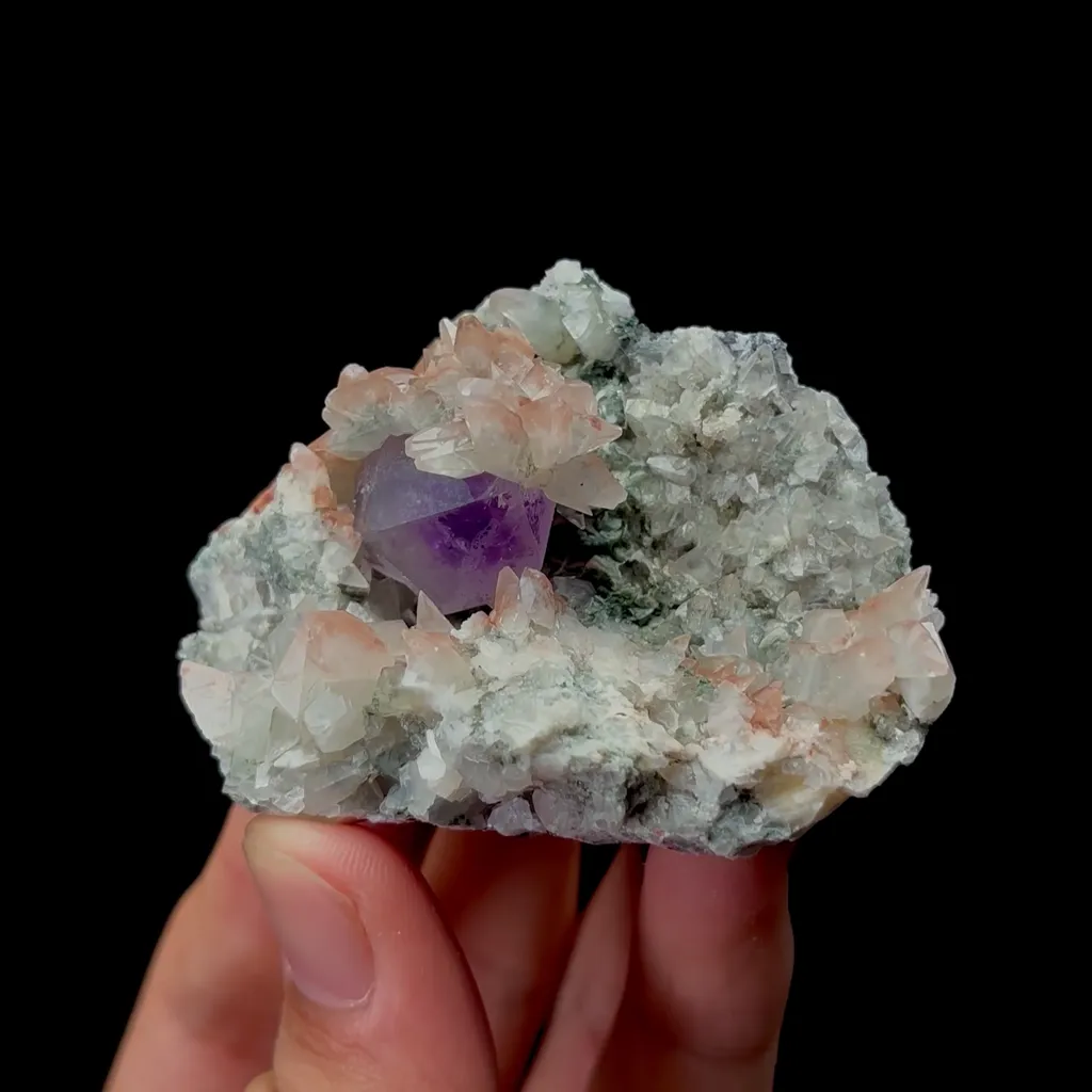 Natural Calcite and Amethyst Mineral Specimen,High Quality Specimen,DAYE,HUBEI,CHINA(63*42*33mm) image