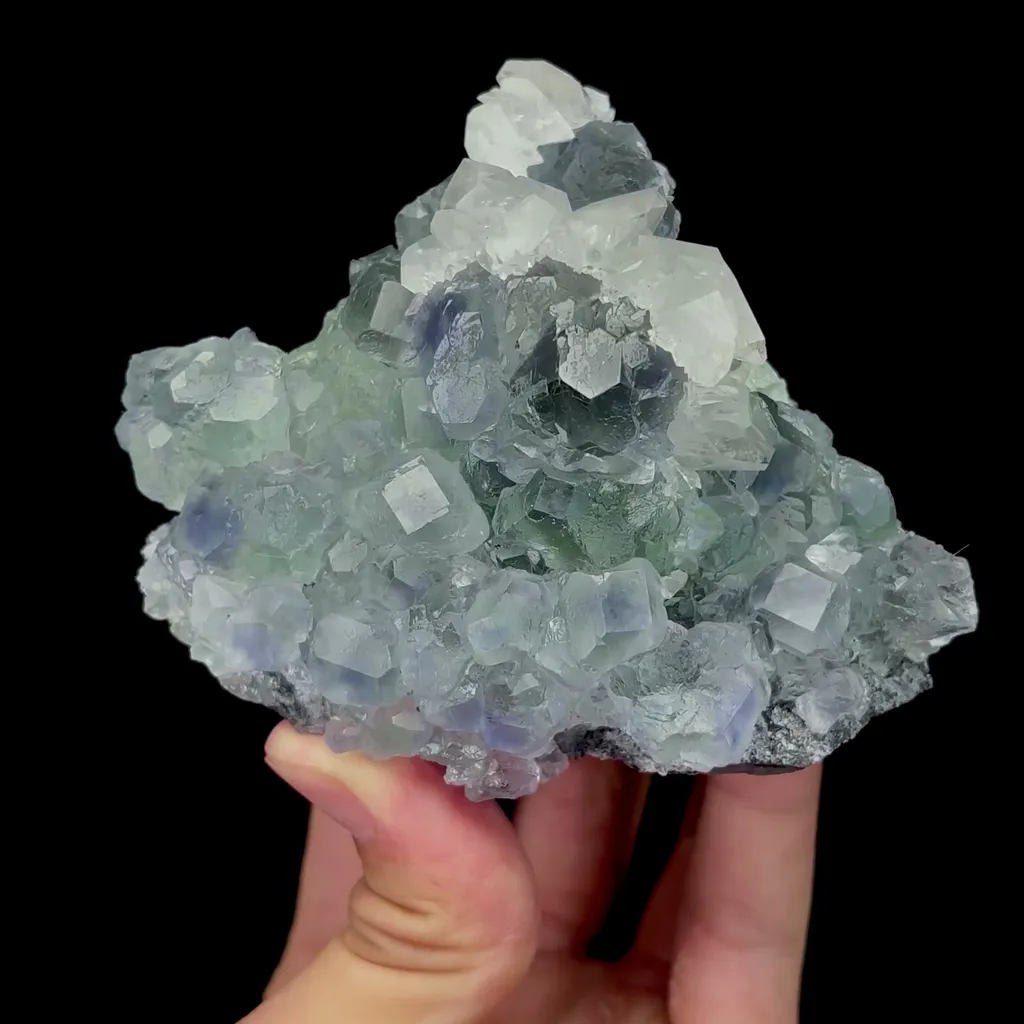 Natural Calcite and Blue Green Fluorite Mineral Specimen,High Quality Specimen,FUJIAN,CHINA(100*83*59mm) image