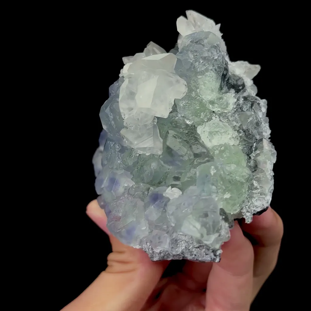 Natural Calcite and Blue Green Fluorite Mineral Specimen,High Quality Specimen,FUJIAN,CHINA(100*83*59mm) - image 2