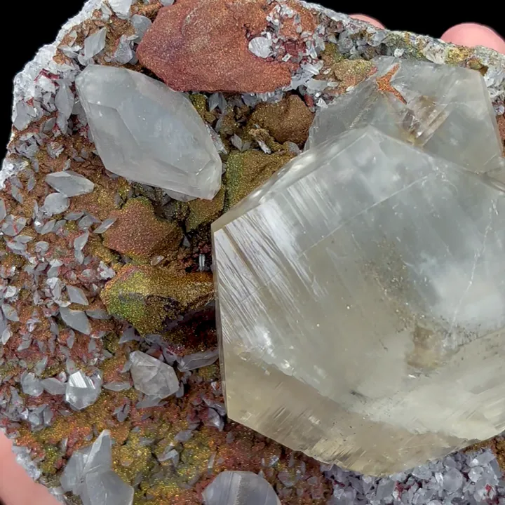 Natural Calcite and Colored Pyrite, Mineral Specimen:Fujian,China (145*110*60MM) - image 4