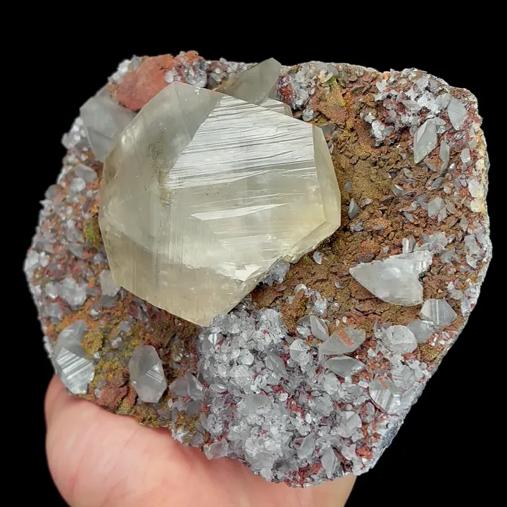 Natural Calcite and Colored Pyrite, Mineral Specimen:Fujian,China (145*110*60MM) image