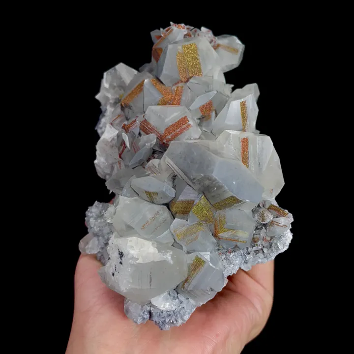 Natural Calcite and Colored Pyrite, Mineral Specimen:Fujian,China (90*150*80MM) image
