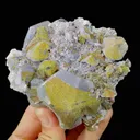 Natural Calcite and Coloured Pyrite Symbiosis comes from Fujian,China 90*90*35MM - image 1