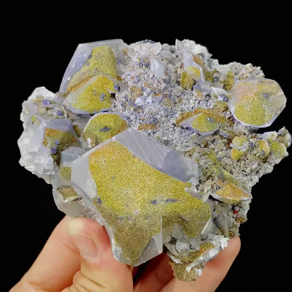Natural Calcite and Coloured Pyrite Symbiosis comes from Fujian,China 90*90*35MM - image 3