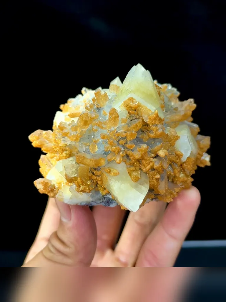 Natural Calcite and crystal coexist comes from  Daye 70*65*55MM - image 3