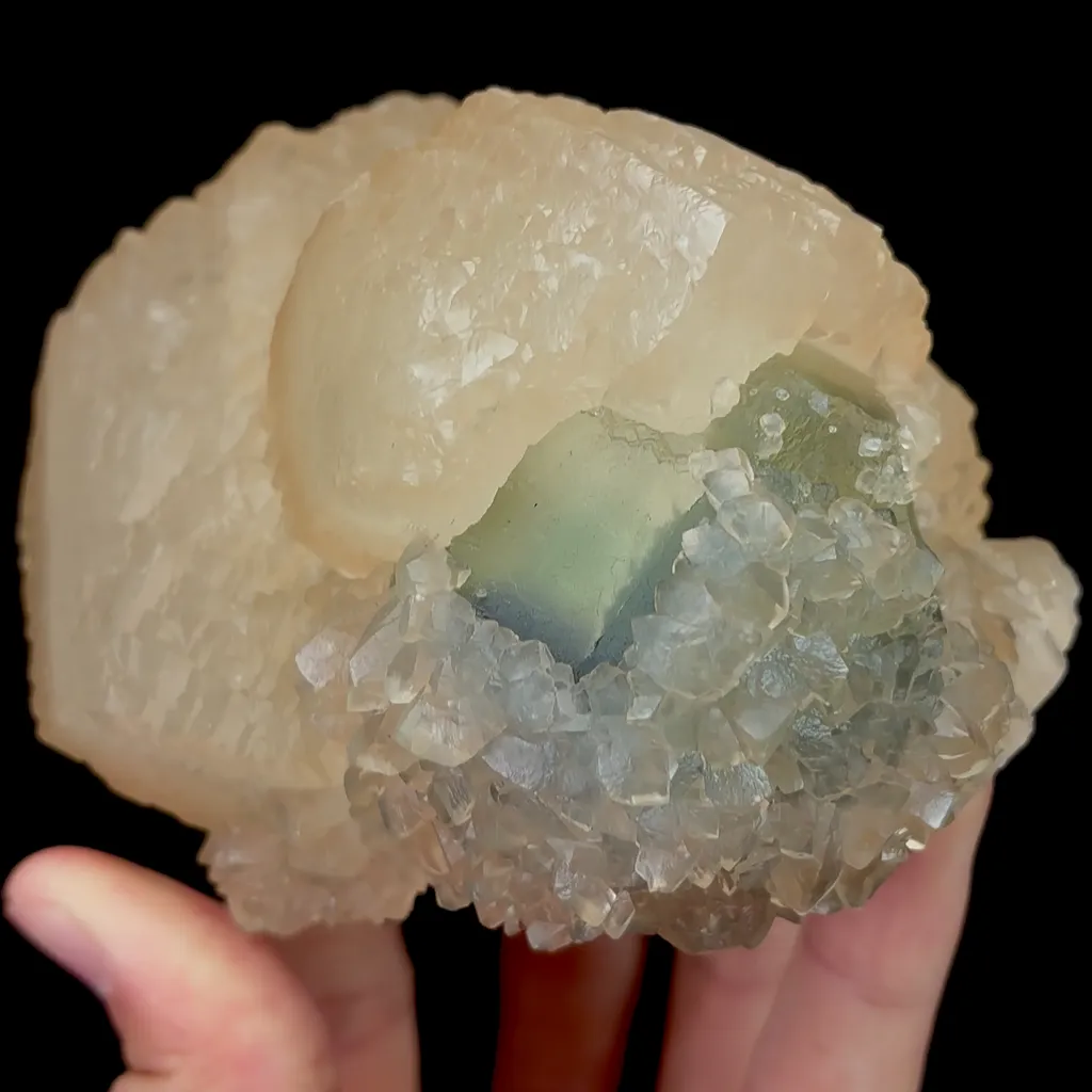 Natural Calcite and Green Fluorite Mineral Specimen,High Quality Specimen,FUJIAN,CHINA(101*94*75mm) - image 2