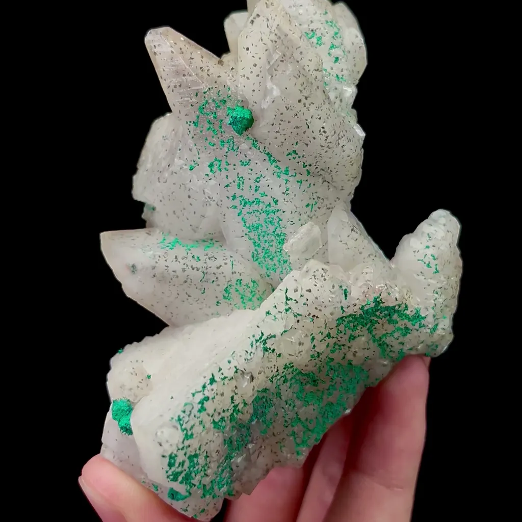 Natural Calcite and Malachite Mineral Specimen,High Quality Specimen,SHUIKOUSHAN,CHANGNING,HUNAN,CHINA(100*63*47mm) image