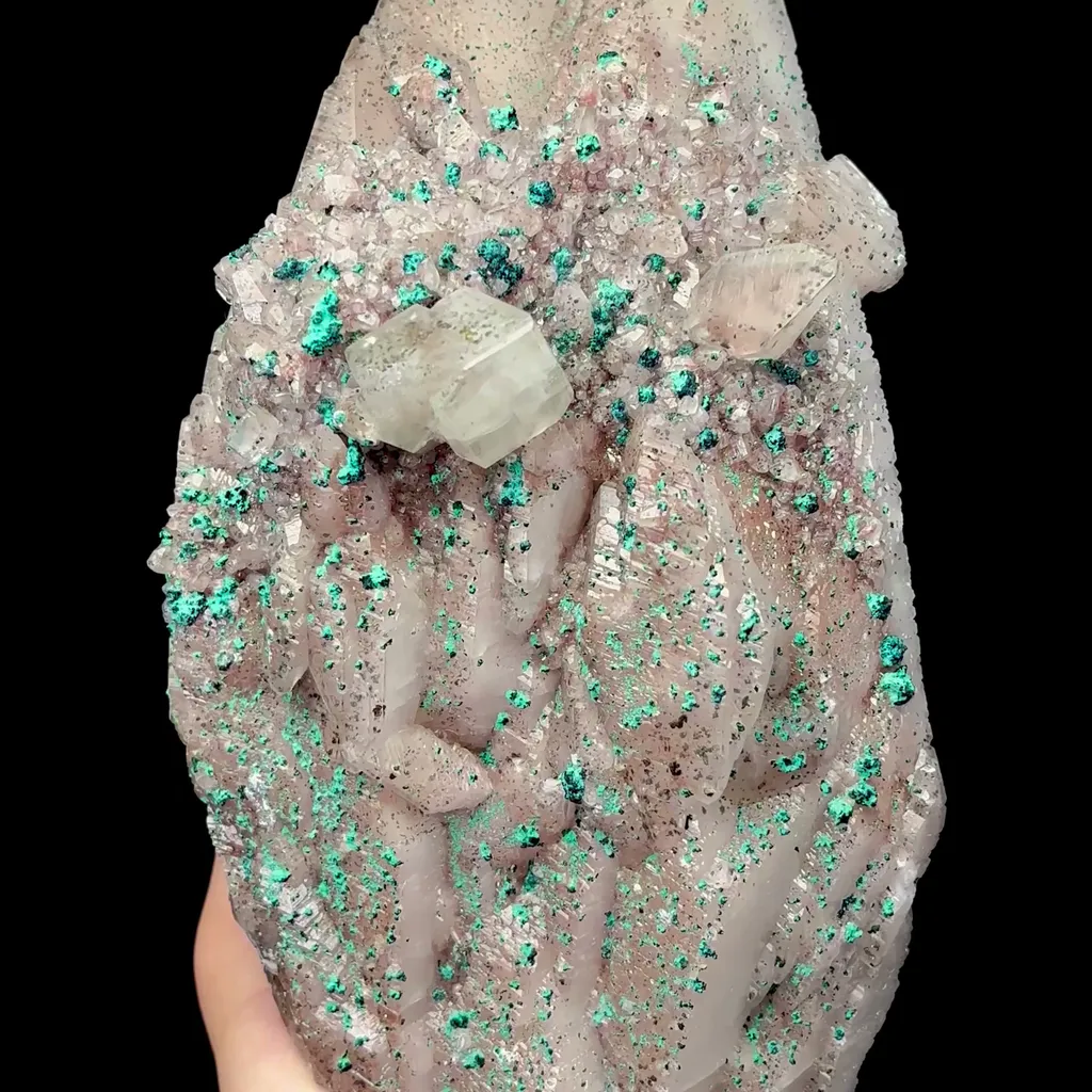 Natural Calcite and Malachite Mineral Specimen,High Quality Specimen,SHUIKOUSHAN,CHANGNING,HUNAN,CHINA(240*115*96mm) image