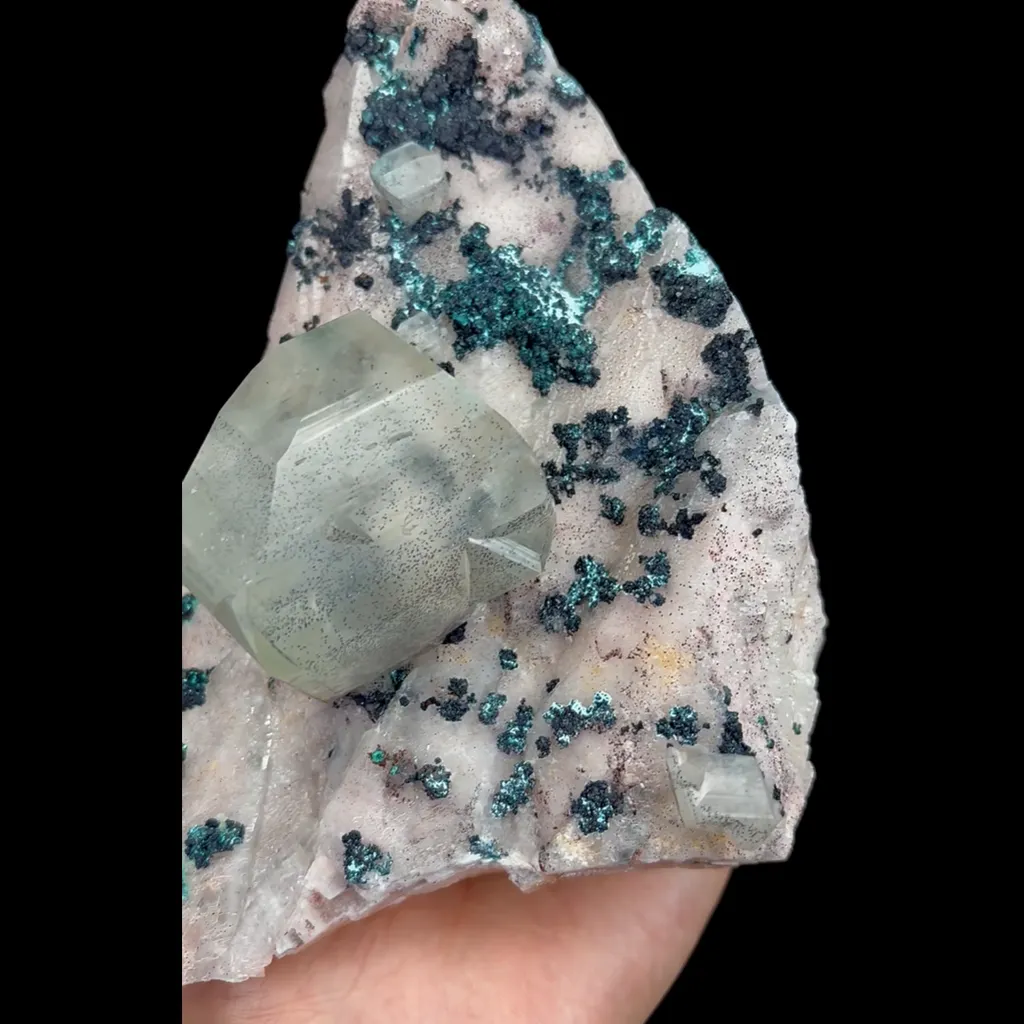 Natural Calcite and Malachite, Mineral specimen:Shuikoushan,Hunan (120*155*80MM) - image 3