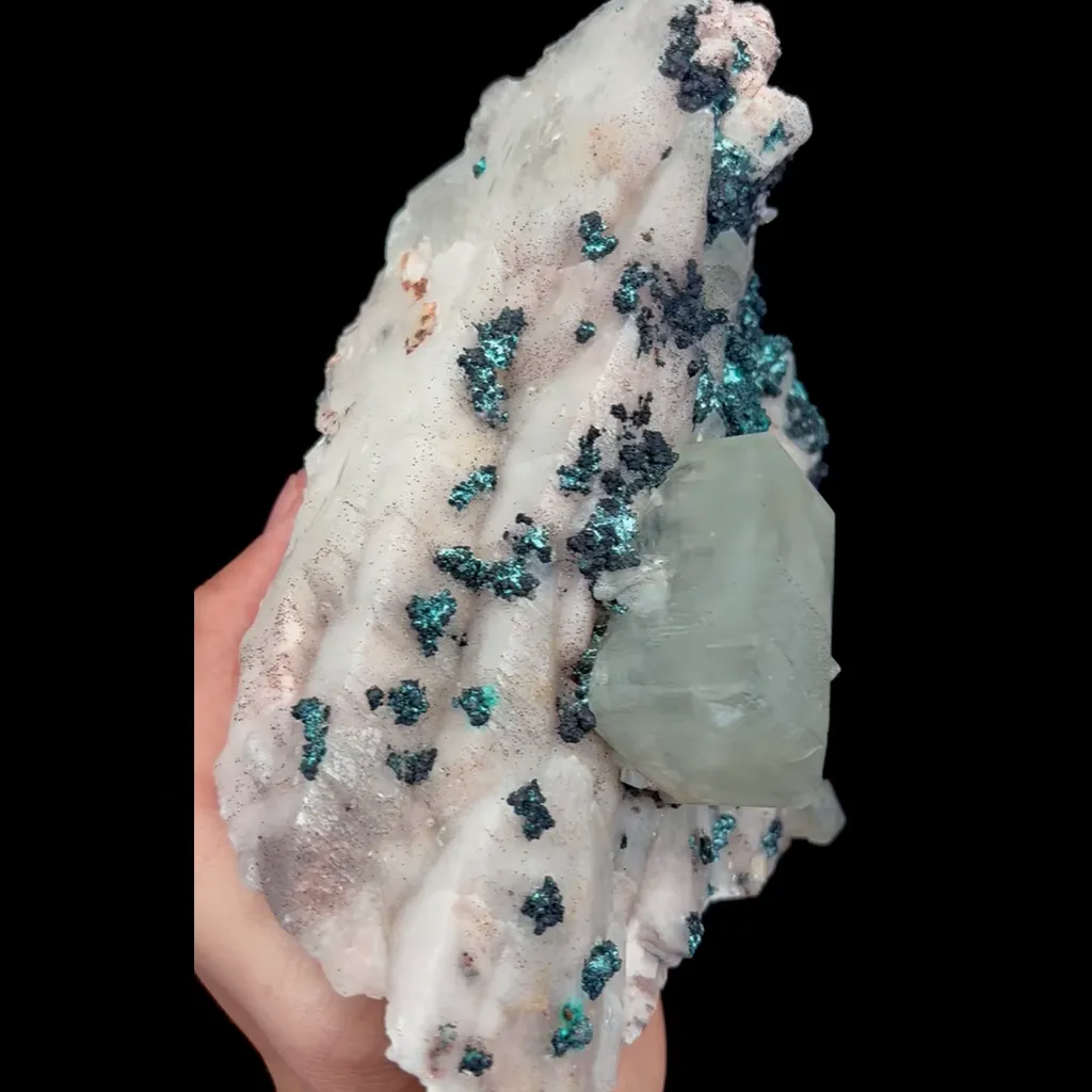 Natural Calcite and Malachite, Mineral specimen:Shuikoushan,Hunan (120*155*80MM) - image 4