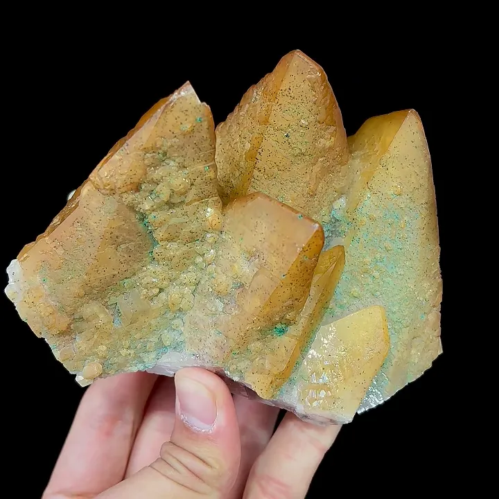 Natural Calcite and Malachite, Mineral Specimen:Shuikoushan,Hunan (130*85*90MM) image