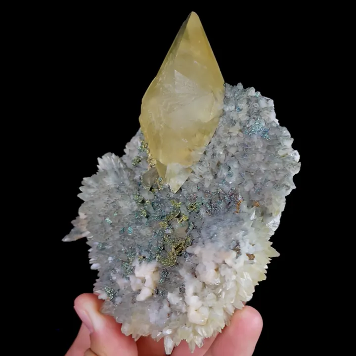 Natural Calcite and Pyrite, Mineral Specimen: Daye,Hubei (90*125*30MM) image