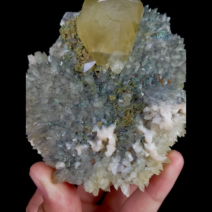 Natural Calcite and Pyrite, Mineral Specimen: Daye,Hubei (90*125*30MM) - image 3