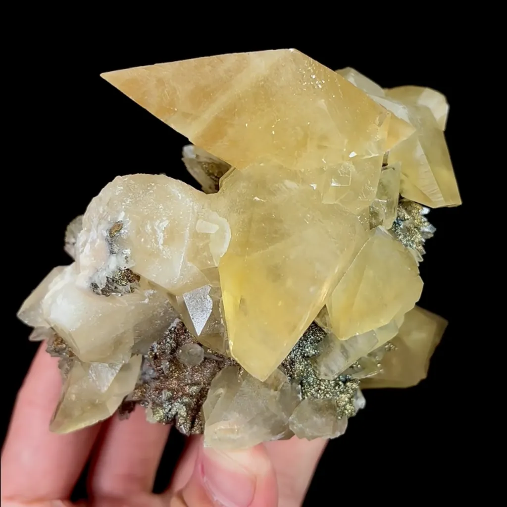 Natural Calcite and Pyrite, Mineral Specimen:Daye,Hubei (105*85*90MM) image