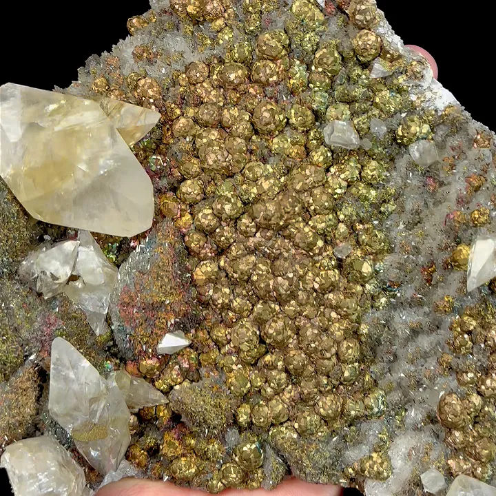 Natural Calcite and Pyrite, Mineral Specimen:Daye,Hubei (200*140*40MM) image