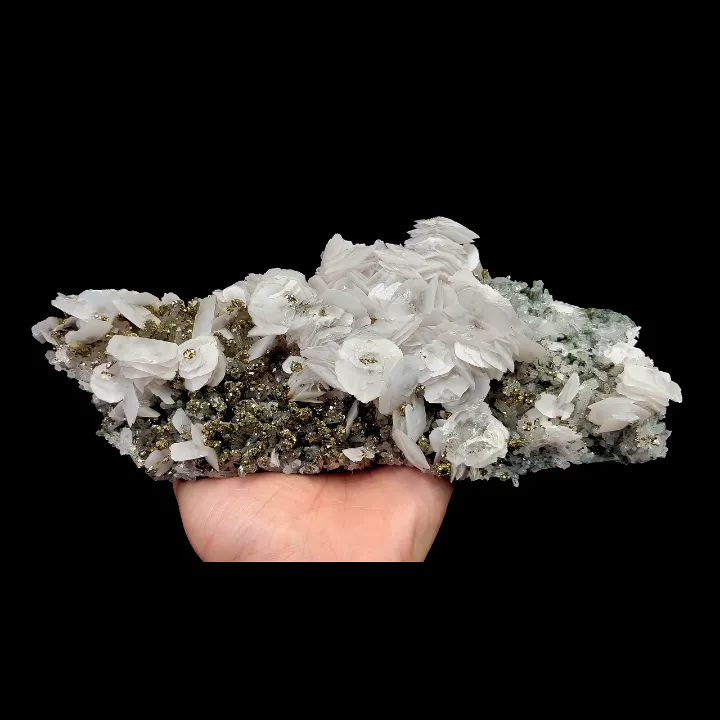 Natural Calcite and Pyrite, Mineral Specimen:Fujian,China (220*95*40MM) image