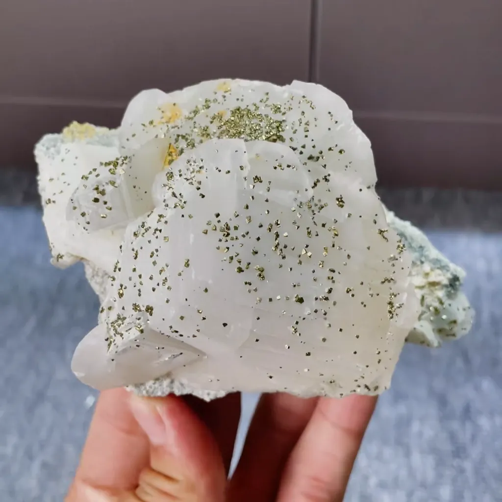 Natural Calcite and Pyrite Symbiosis comes from Daye,Hubei 115*65*55MM - image 4